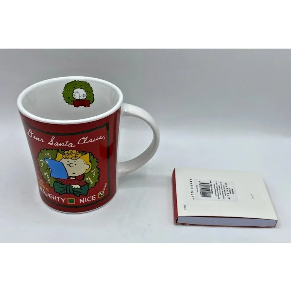 Peanuts Lot Sally Christmas Mug 14oz & Snoopy Notepad Dear Santa I’ve Been Nice - Picture 3 of 16